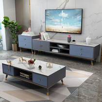 Light luxury tea table TV cabinet combination set rectangular storage storage storage home living room small apartment tea table