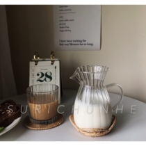 Plain spring and hand-brewed American coffee sharing pot Small milk pot Juice pot Glass striped fair pot