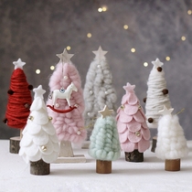 Mengtian good product zakka handmade felt coil leaves Christmas tree desktop ornaments Christmas decoration photo props