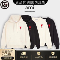 Domestic spot Ami Paris embroidery big love with clothes hat Ami round neck sweater couples long sleeve pullover