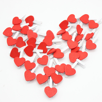 Greeting card clip wooden color zakka love small clip peach heart heart shaped wooden clip photo wall clip