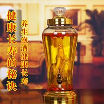 Glass wine jar ginseng wine bottle with faucet household 5kg 10kg sealed wine jar red bayberry wine bottle