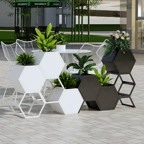 Outdoor creative iron flower box combination square Commercial Street Greening sales department outside the Flower Frame restaurant partition flower trough