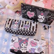 Japanese high-value Culomy waterproof and dirty leather pen bag female students lovely large-capacity ball pen collection package