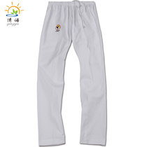 Taekwondo pants white black children adult autumn and winter clothing pants competitive road pants cotton taekwondo training pants