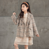 Girls Spring and Autumn Suit Jacket 2021 New Children Korean Plaid Top Children Spring Cardigan Jacket Tide