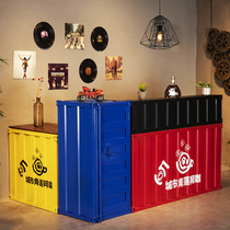 Front desk cash register small simple clothing store vintage counter restaurant industrial milk tea shop bar table