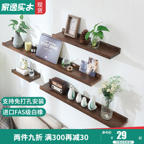 Perforated solid wood Lined Partition Wall Shelf Wall-mounted TV Background Wall Shelf Bedroom Wall Plate