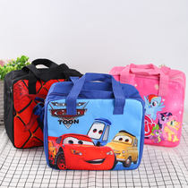 Insulation lunch box bag thick aluminum film canvas with rice bag cartoon cute childrens portable heat preservation bag student lunch bag