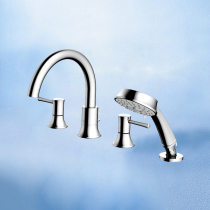 TOTO bathtub faucet copper table cylinder side hot and cold water mixing valve shower pull-out shower TBS02202B