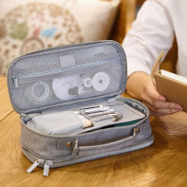 Anko multi-layer portable pencil bag simple men and women small fresh small middle school pencil box large capacity stationery storage bag
