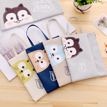 Korea creative stationery double zipper file bag Student book large capacity A4A5 double zipper classification file bag