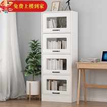 Bookcase Floor leaning against wall Living room Shelf Bedroom Containing Lockers Glass Door Brief Modern Office Bookshelves