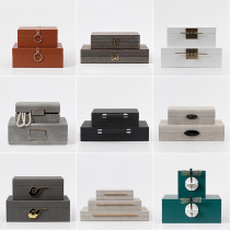 Simple modern solid wood storage jewelry box new Chinese model house sales department light luxury decoration box soft decoration box decoration