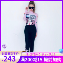Swimwear Women summer 2021 New Korea conservative conjoined slim long sleeve trousers seaside sunscreen surfing suit
