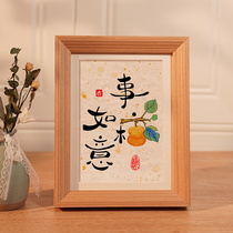 Persimmon Ruyi Home Entrance Decorative Painting Ornament Everything Is Wishful Calligraphy and Painting Living Room Decoration Home Photo Frame Painting