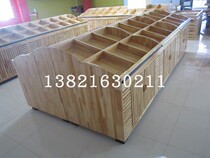 Wooden shelf display stand display cabinet solid wood fruit shelf fruit shop shelf supermarket fruit rack fresh shelf