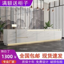 Company front desk Marbled paint front desk table Reception desk Beauty salon hotel simple cashier custom bar