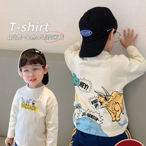  Korean childrens clothing Boys autumn t-shirt pure cotton spring and autumn baby long-sleeved t-shirt childrens Korean top Western style