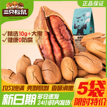 Three squirrels Bagan fruit 160gx5 bags daily nut longevity fruit pecans fried cream casual snack