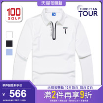EuropeanTour European Tour Golf Clothing Mens Long Sleeve T-Shirt Autumn Lapel Polo Shirt Golf Mens Clothing