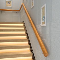 Wall wooden stair handrail solid wood European home kindergarten elderly indoor Villa attic retro handrail simple