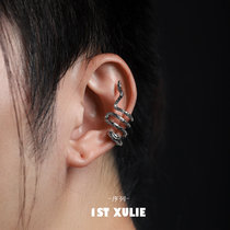 1ST XULIE-small crowddesign ear clip dark black serpentine cold wind male and female styling without earhole ear bone clip
