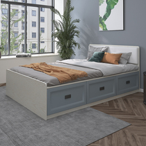 Modern minimalist tatami tatami drawers beds 1 2m single beds High box containing bed customizable and versatile double bed