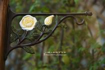 Eurostyle Cast Iron Painted Rose Hook Garden Hooks Gardening Groceries Handcrafted Bifacial Drawing