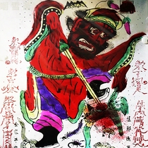 Idol Zhong Kui step snake portrait judge like Zhong Kui Buffy townhouse to ward off evil spirits and heavenly Zhong Kui hanging phase Taoist priest kill ghost figure