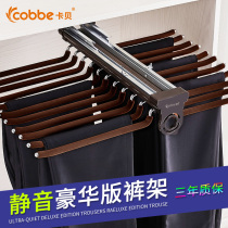 Cabe wardrobe hanging pants pants hanging telescopic track top mounted grinding pants rack Aluminum alloy cloakroom pull-out household