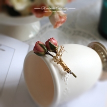 Brock design Sense Dry Flowers Rose Cover Sweater High-end chest needle decorated marriage accessories parents