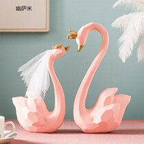 Nordic light luxury swan ornaments creative living room TV cabinet bedroom decoration to send newlyweds home accessories