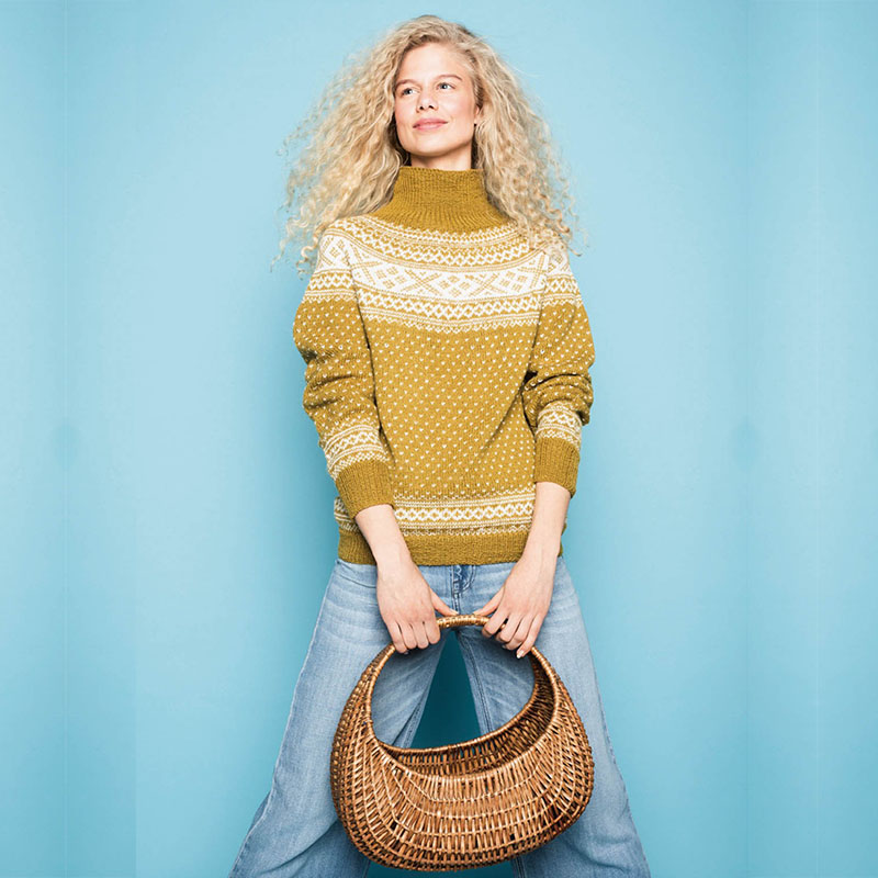 SANDENS TYNN ALPAKKA ULL Sterner color-collage head sweater handmade DIY womens material bag