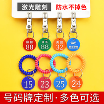 Number plate Digital restaurant spicy hot call number card registration hand number storage bag card with clip key card customization