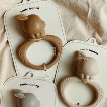 Little Home spot Danish Konges slojd infant silicone mouth bite glue moon rattle to appease