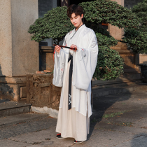 Wei Jin Hanfu male genuine original winter white Chinese style ancient costume Knight singer scholar son suit fairy
