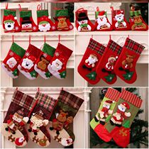 Christmas Socks Gift Bags Apple Bag Candy Decorative Socks Pendant Christmas Eve gift boxes Kindergarten Children