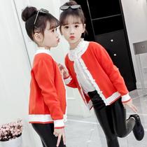 Girls cardigan sweater jacket spring and autumn 2021 new foreign style wild baby base sweater girl line