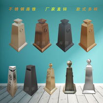High-grade stainless steel road cone warning parking sign roadblock square cone do not park reflective cone ice cream barrel