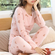 Japanese cotton thermal underwear female spring and autumn girls students wear shirt shirts base shirt autumn trousers pajamas
