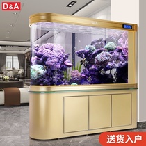 Decker large bullet head goldfish tank living room household aluminum alloy edging bottom filtration free water ecological aquarium