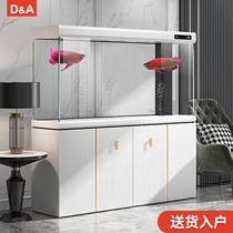 Deke living room large fish tank light luxury series Super white glass dragon fish tank bottom filter household finance enrollment State Aquarium