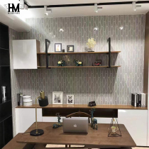 Modern minimalist light luxury ceramic mosaic gray strip full tile balcony bathroom pillar porch background wall stickers