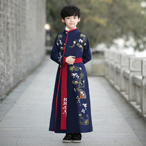 Boys Hanfu Winter Clothes Plus Padded velvet Thickened 2021 New Chinese Style Childrens Antiquities