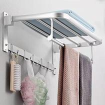 Space Aluminum Bathroom Wall-mounted towel rack toilet Toilet Toilet Shelve Bathroom bath towel rack storage free of punch