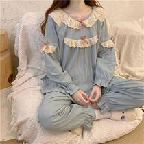New ins pajamas female autumn 2021 new long sleeve thin Princess wind Net Red simple home clothing set