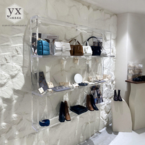 Clothing store Acrylic display rack on the wall light luxury crystal jewelry display rack Womens store shoe bag shelf shelf