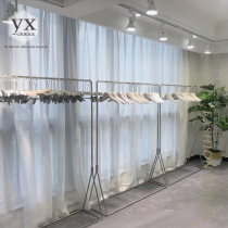 Clothing store display rack floor-standing clothes rack stainless steel brushed silver display hanger womens shelf
