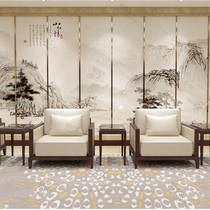 New Chinese office sofa coffee table combination reception area conference room single chair Hall modern simple custom furniture